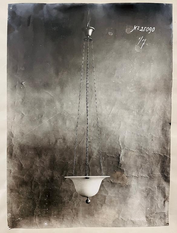 Erik Tidstrand, a model "25090" ceiling lamp, Nordiska Kompaniet, Sweden, circa 1923.