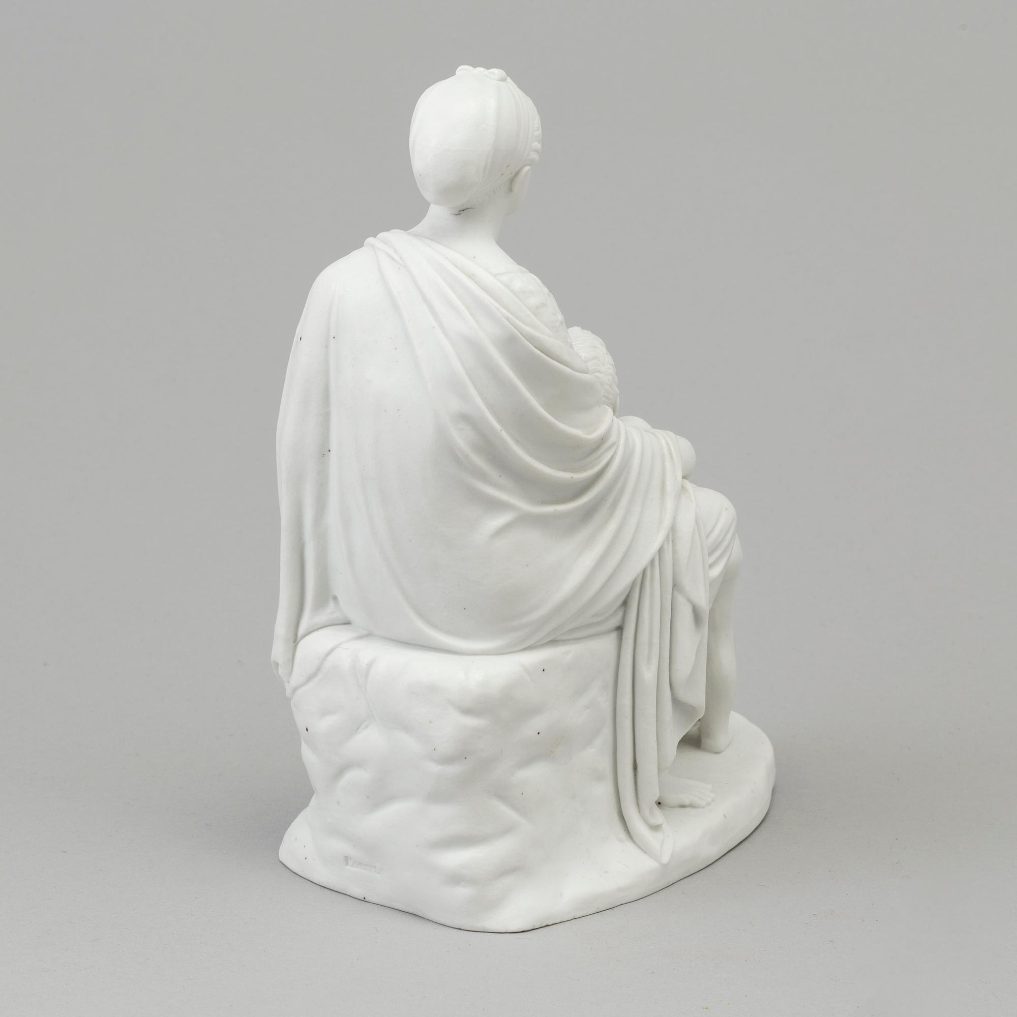 A bisquit sculpture of a Mother and Child after Bertel Thorvaldsen, Denmark, Bing & Gröndahl, 1950's/70's.