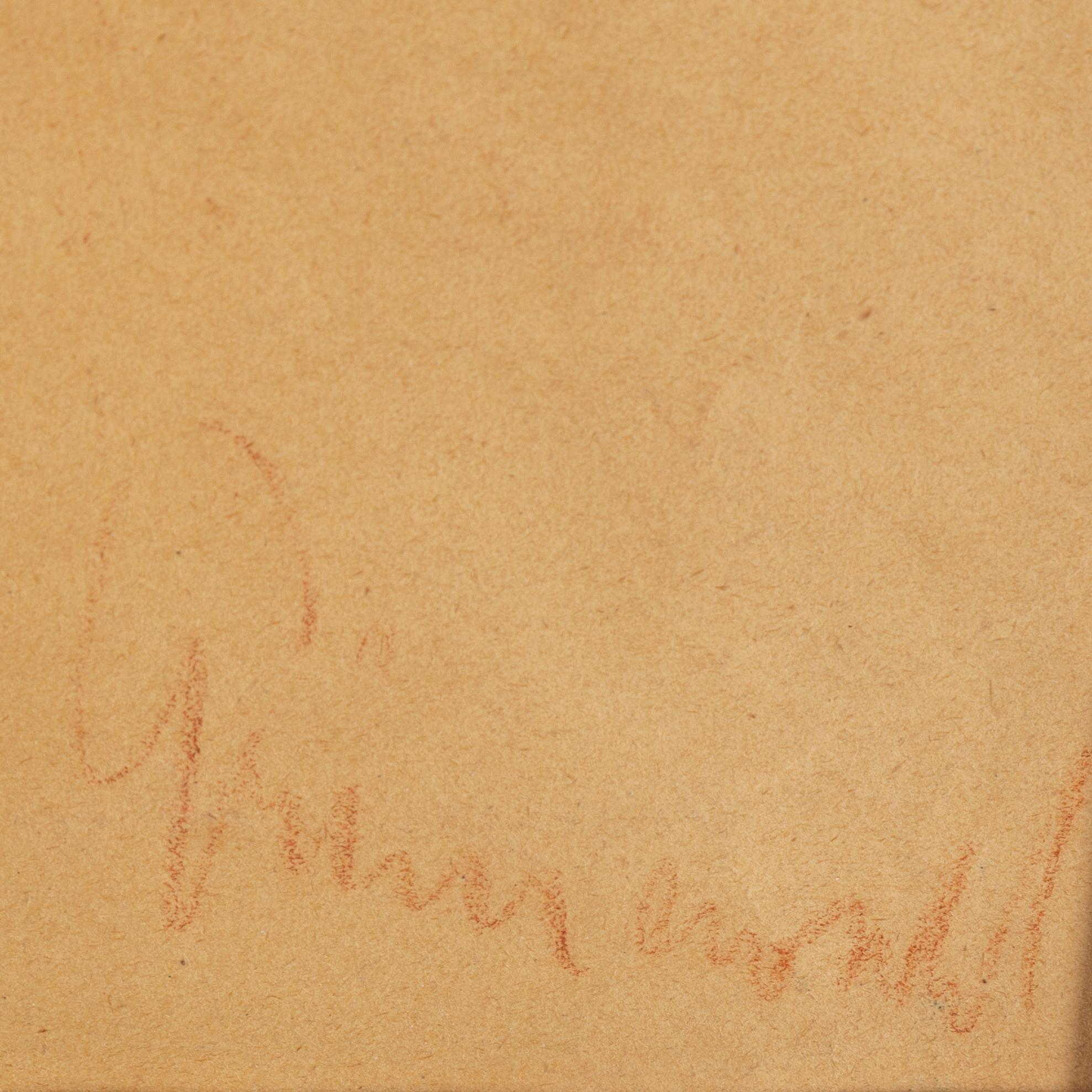 ISAAC GRÜNEWALD, red crayon on paper, signed Grünewald.