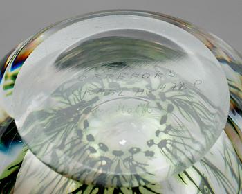 VAS, glas, "Fiskgraal", Edward Hald, Orrefors, signerad.