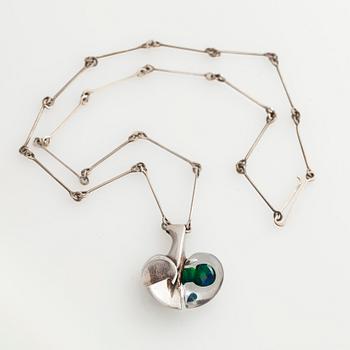 Björn Weckström, pendant, “Space apple”, silver, acrylic, Lapponia 1979.