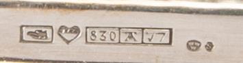 LJUSSTAKAR, ett par, silver, Kultakeskus Oy Åbo 1974.