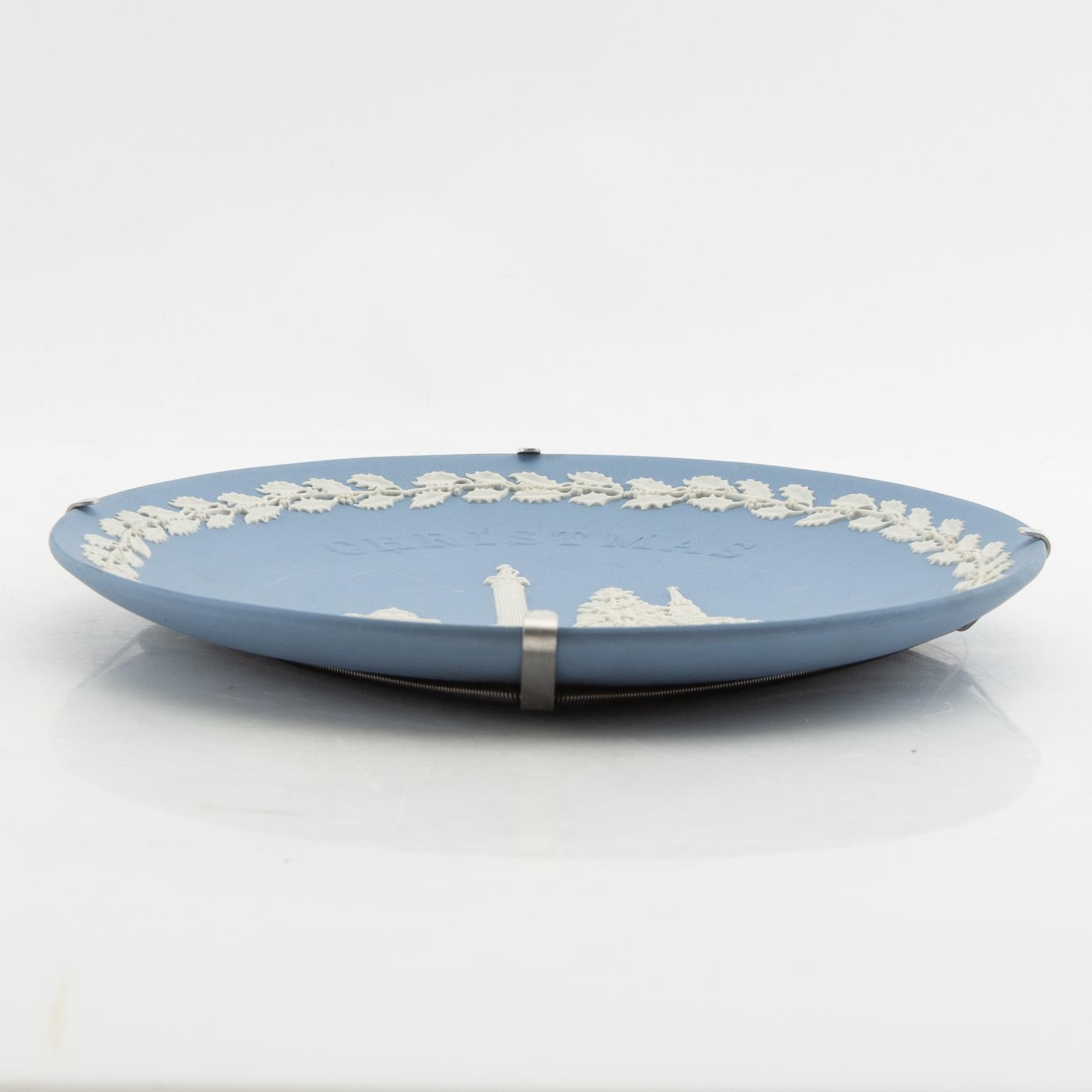 A collection of boxes, plates, etc. 8 dlrs, mostly Wedgwood England 20th century jasperware.