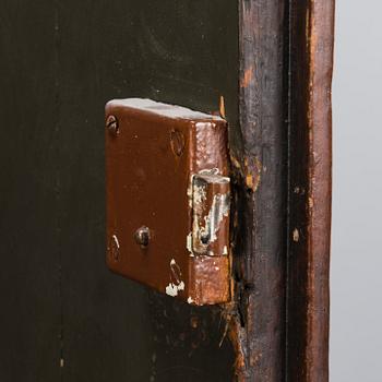 A painted 19th Century folk art bed cabinet.