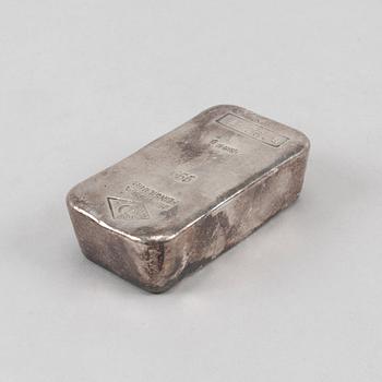 A silver bullion, degussa feinsilber, 999.0.