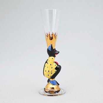 SNAPSGLAS, glas, 4 st, "Nobel" Gunnar Cyrén, Orrefors. 1900-tal.