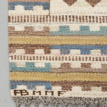 Märta Måås-Fjetterström, A carpet, "Ljusa plador", flat weave, ca 202 x 134-135 cm, signed AB MMF.