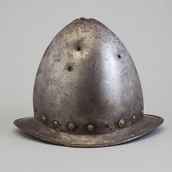 A 16th century cabasset helmet.