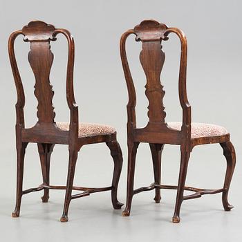 A pair of Dutch Rococo 18th century chairs.