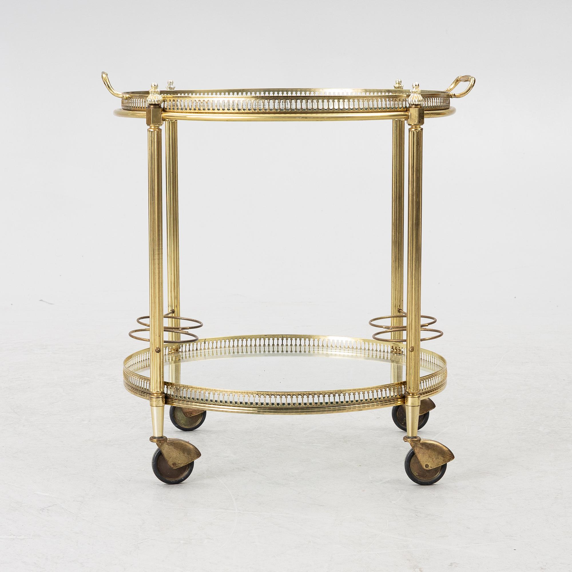 Serving cart, late 20th century.