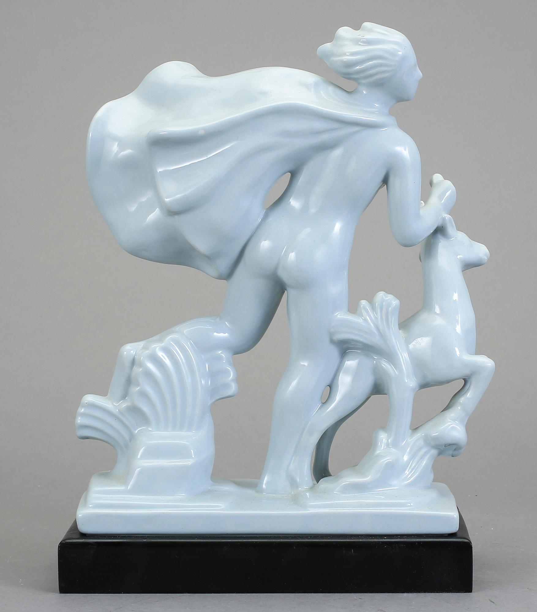 FIGURIN, flintgods, "Diana", Arthur Percy, Gefle Porslinsfabrik.