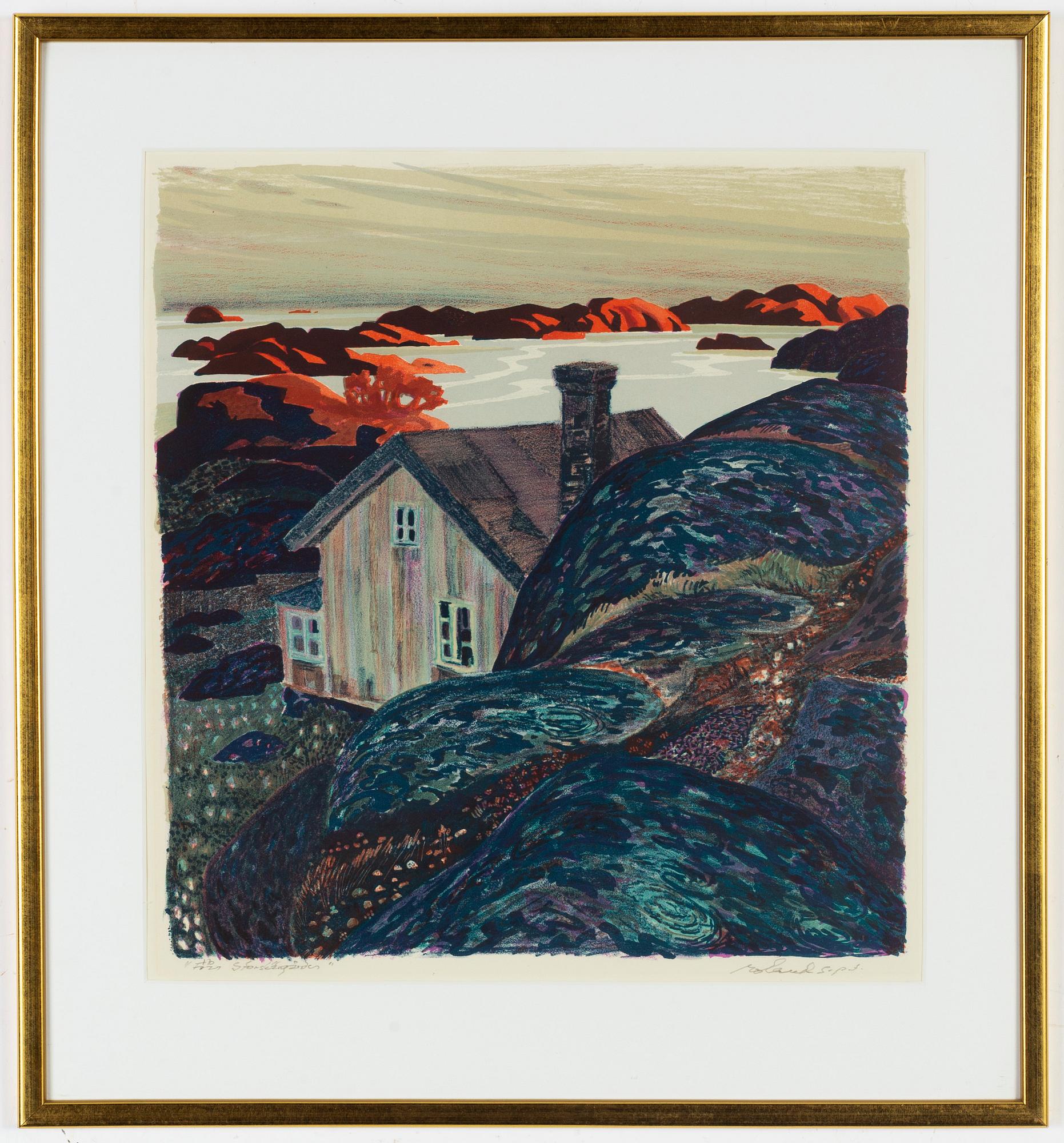 Roland Svensson, lithograph in colours, signed Pt.