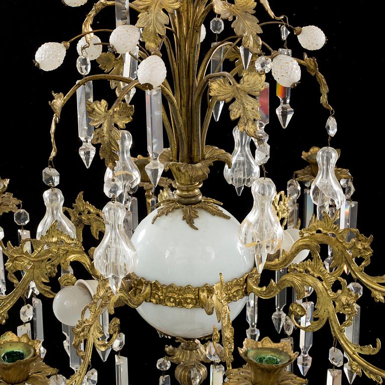 A late 19th century oskarian chandelier.