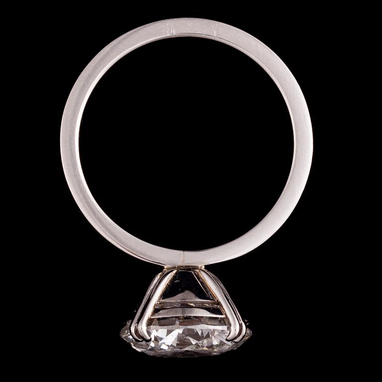 RING, platina, glasfylld diamant ca 3,50 ct. Rubens. Vikt ca 5,5 g.