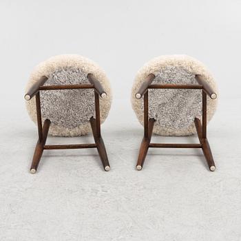 Stools, a pair. 20th century.