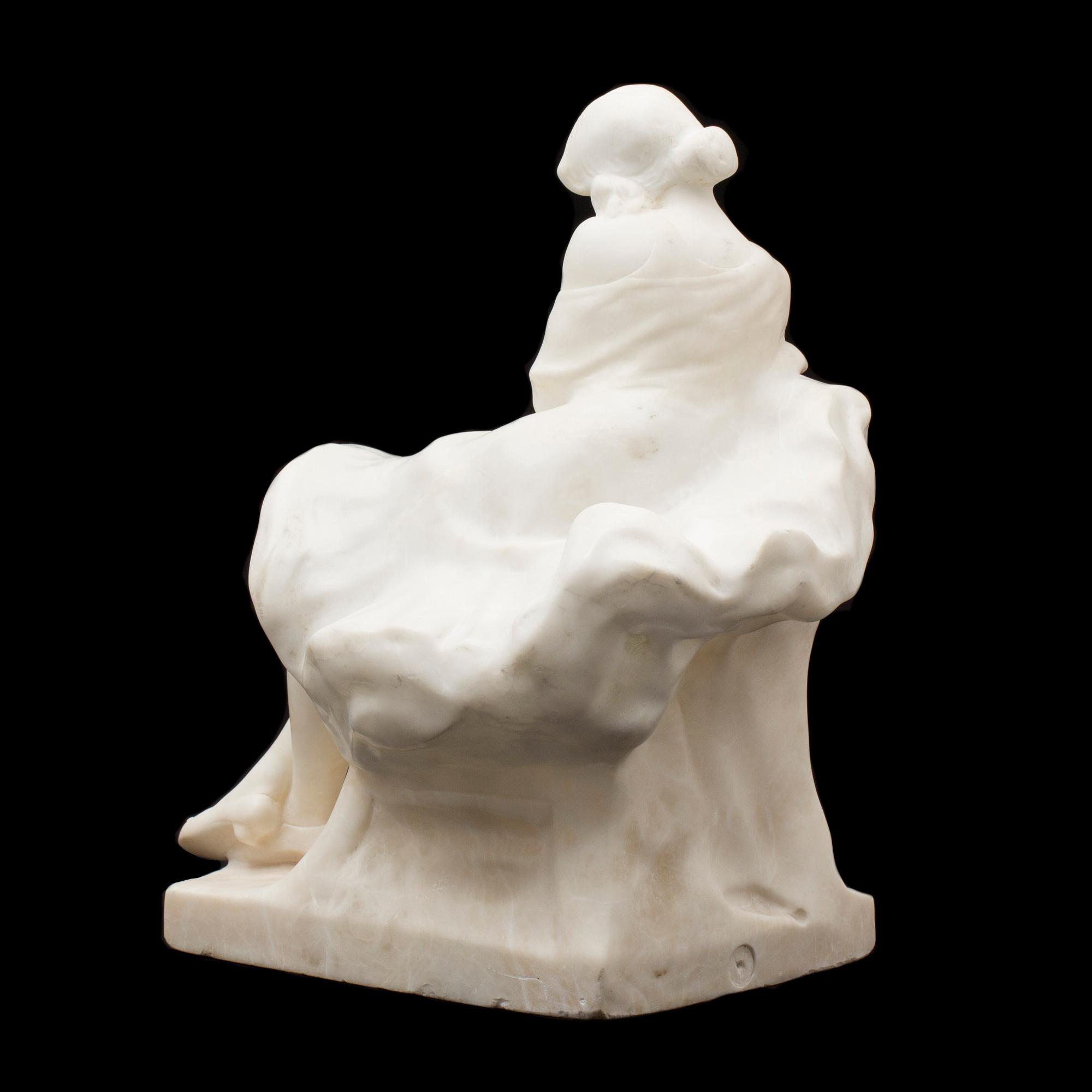 SKULPTUR, alabaster. 18/1900-tal.