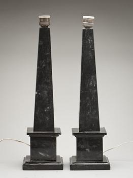 BORDSLAMPOR, ett par, Italien, 1900-talets första hälft.