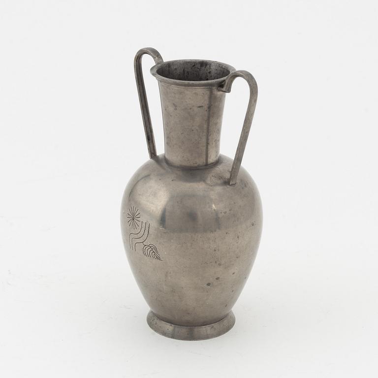 A Swedish pewter vase, Rolf Engströmer, Fabriksaktiebolaget Kronsilver, Stockholm 1933.