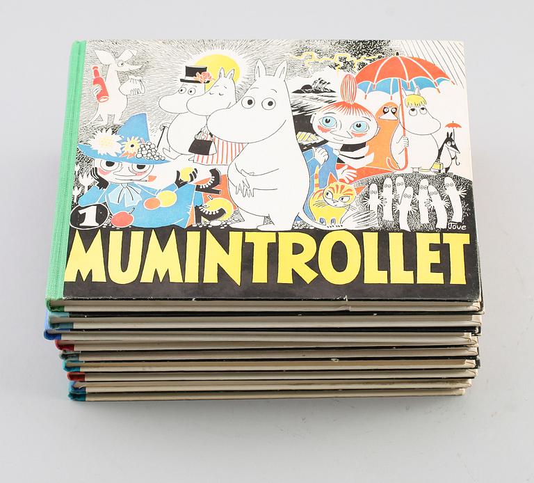 BÖCKER: Mumintrollet, Tove Jansson, serieform 1957-1968, 9 volymer.