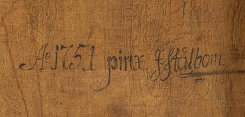 JOHAN STÅLBOM, oil on canvas, signed and dated 1751 verso.