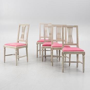 Chairs, 5 pcs, circa 1800, Late Gustavian.