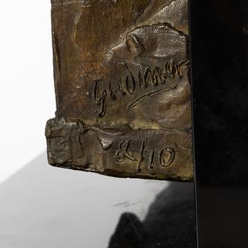 Gudmar Olovson, relief/sculpture. Signed. Numbered. Foundry mark. Bronze, total height 47.5 cm, length 35 cm.