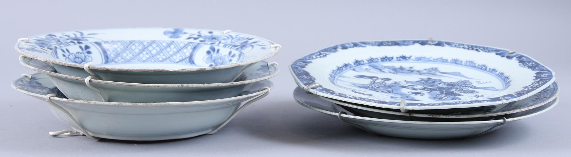 TALLRIKAR, 6 st, porslin, Kina, 1700/1800-tal.