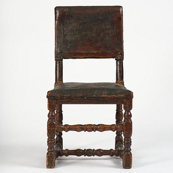 A Swedish baroque chair, late 17th century.