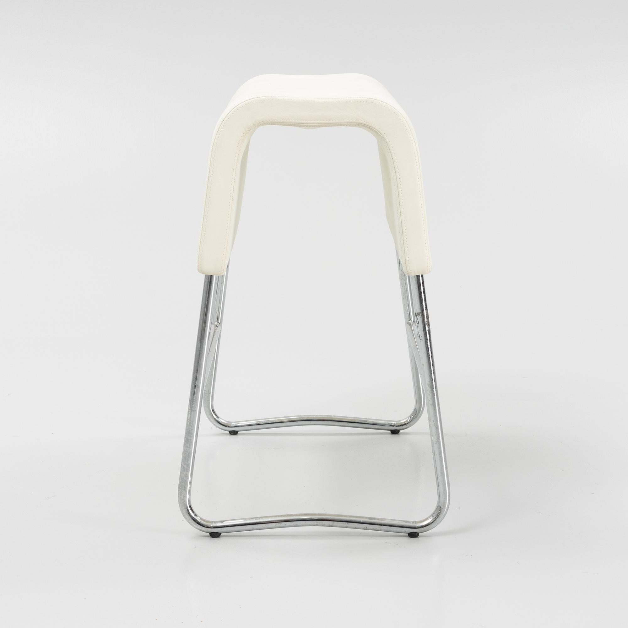 A leather upholstered stool by Sandin och Bülow for Materia 2001.