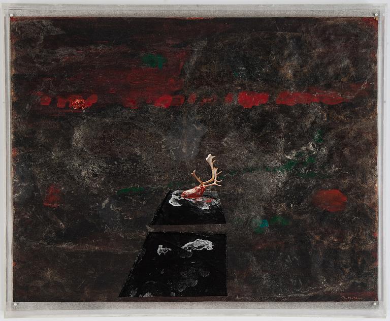 Ingegerd Möller, collage and mixed media. Signed.