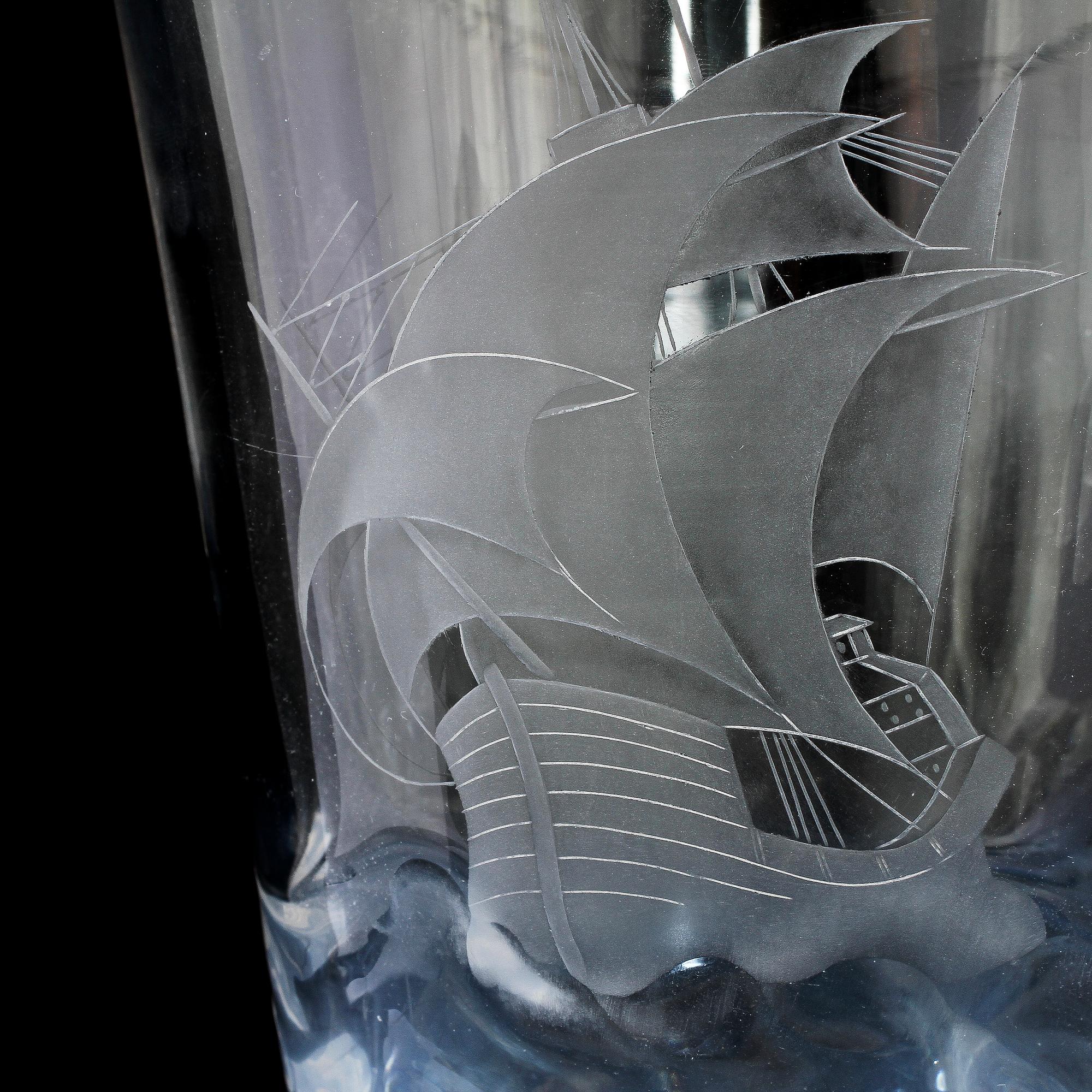 VAS, glas, Vicke Lindstrand, Orrefors, 1941.