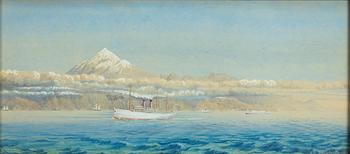 John Charles Ardagh, Ship before a mist-covered mountain.