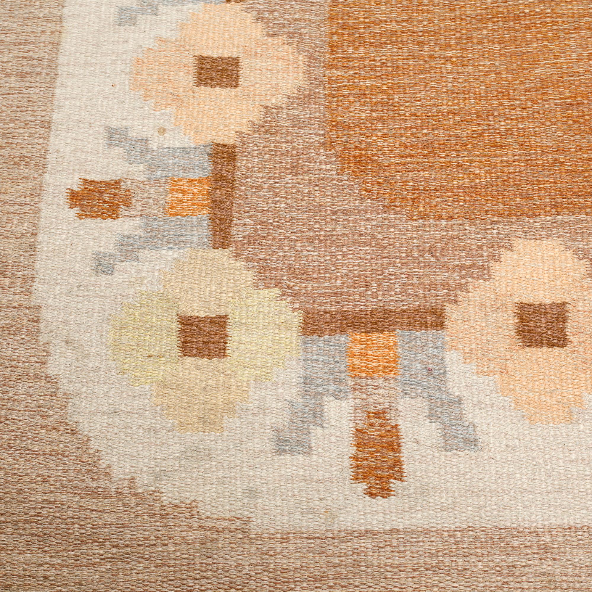 A flat weave signed GG, probably Gitt Grännsjö-Carlsson, second half of the 20th century, 233 x 170 cm.