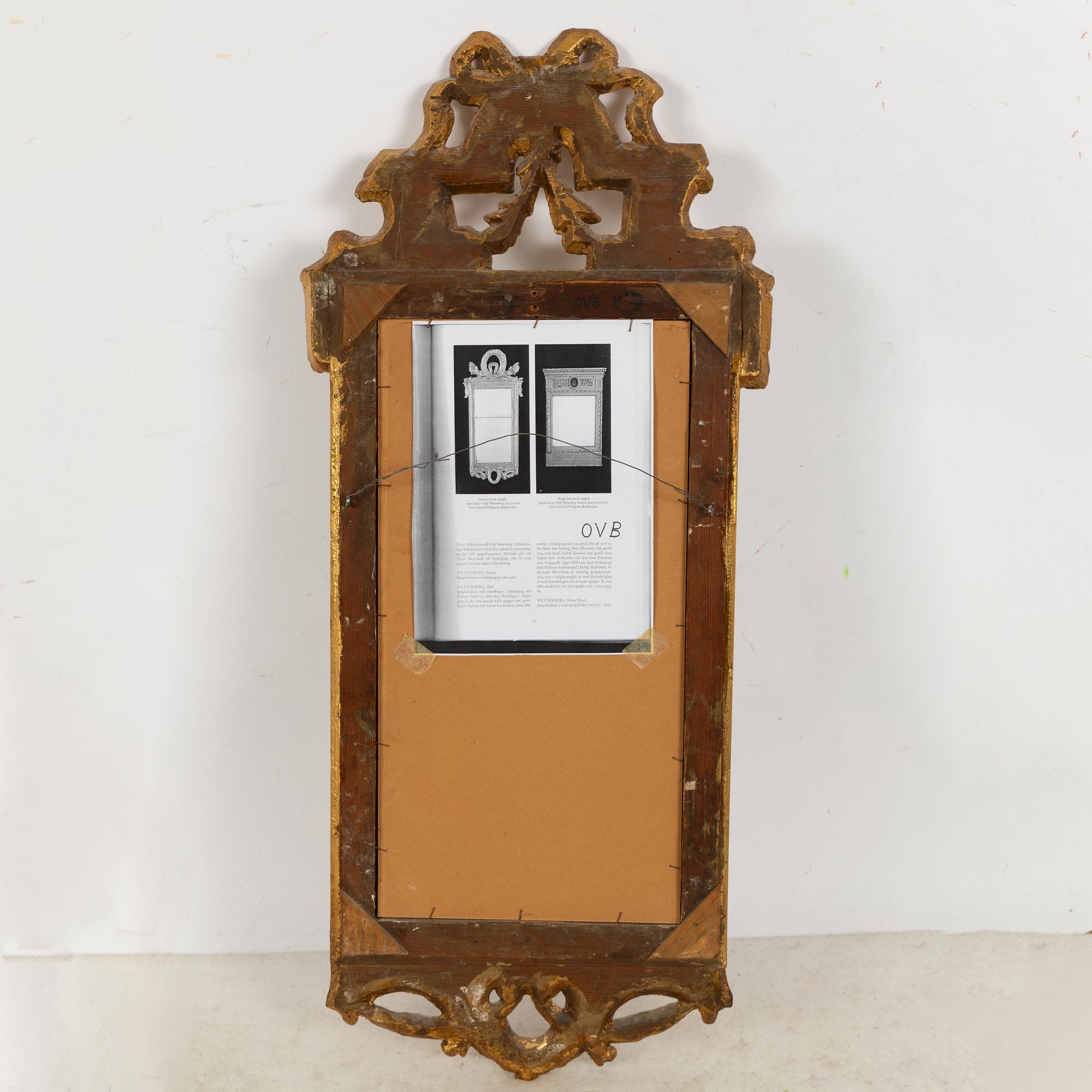 Olof Wetterberg, a Gustavian mirror, Jönköping and Kalmar, late 18th Century.