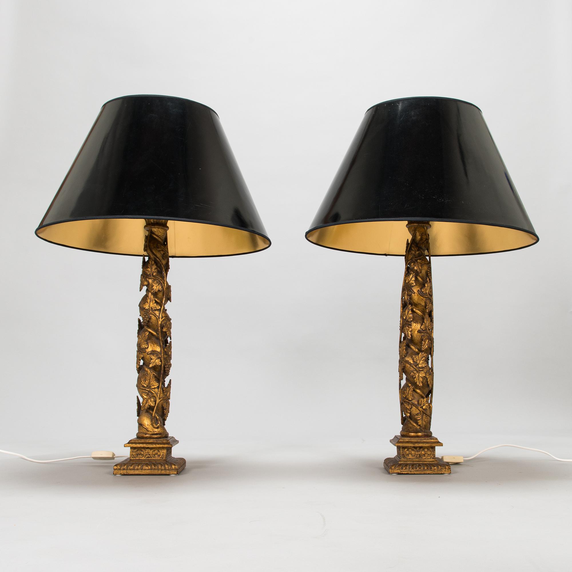 A pair of table lamps, late 20th century.