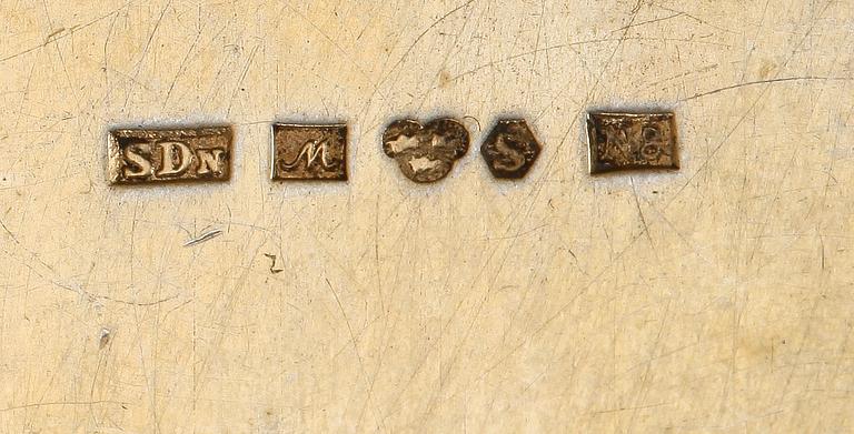 PARTI SILVER, 4 delar, b.la. C G Hallberg, Stockholm. Totalvikt 765.