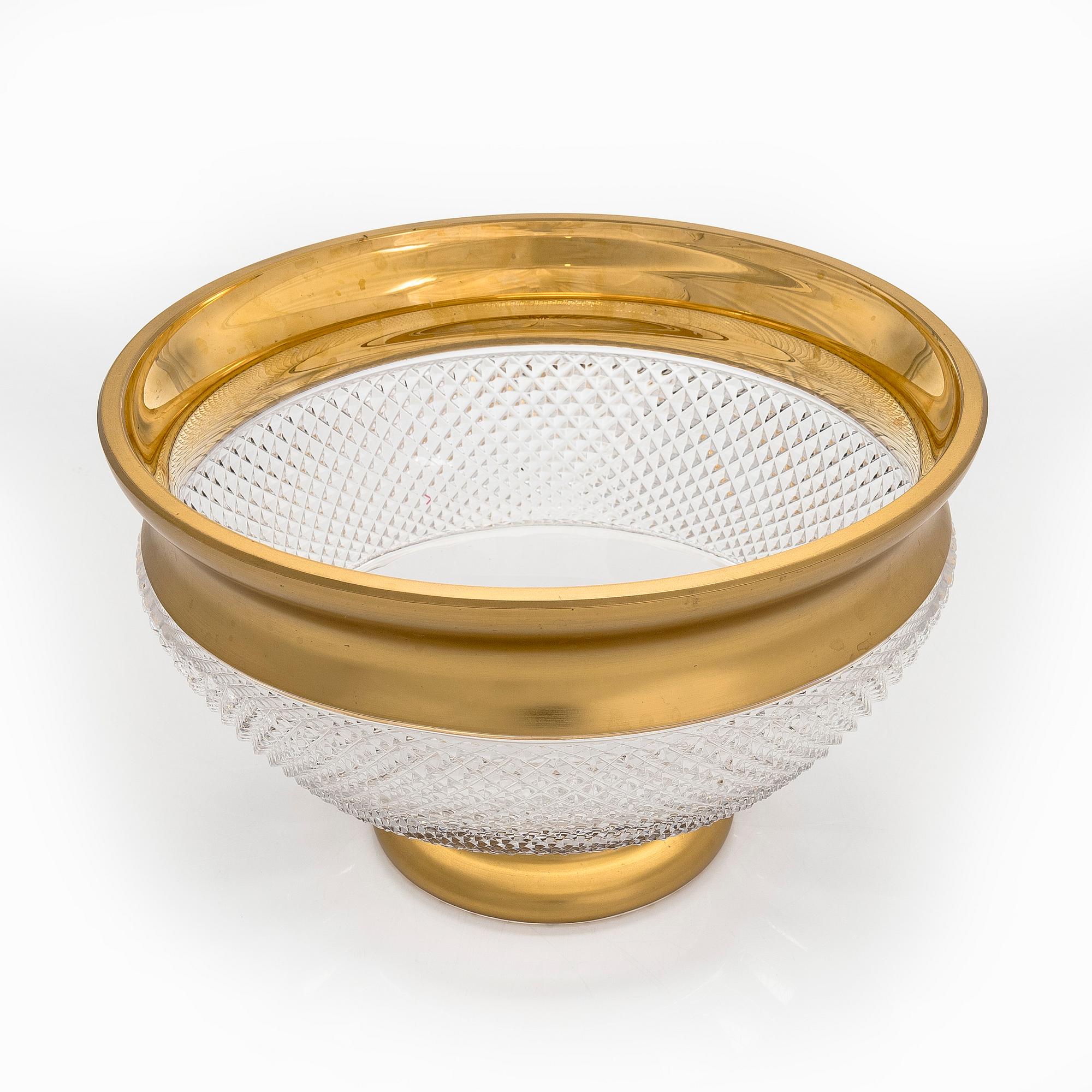 A set of three glass service parts, Moser, Czech Republic.