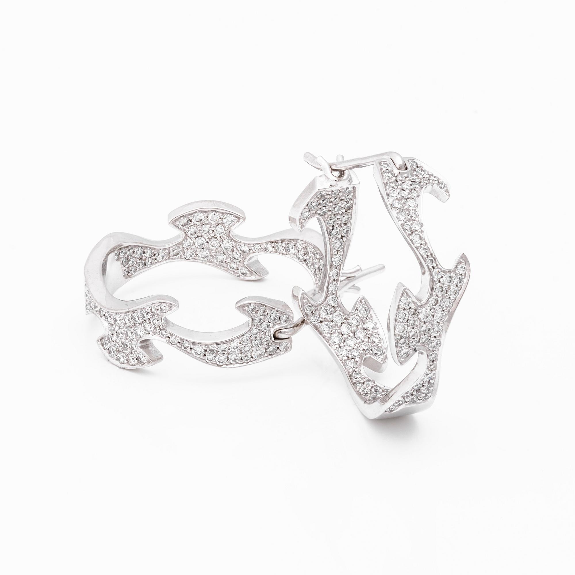 ÖRHÄNGEN, "Fusion", Georg Jensen, 18K vitguld med briljantslipade diamanter ca 1.20 ct.