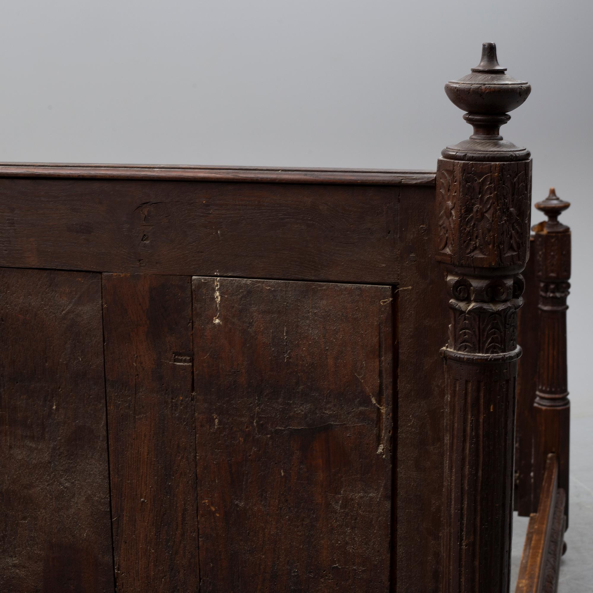 A second half of the 20th century oak bed.