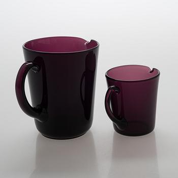 Mid 20th century dinking glasses 10+6 an d two jugs among other Iittala.