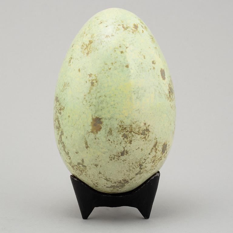 HANS HEDBERG, a ceramic egg, Biot, France, signed.