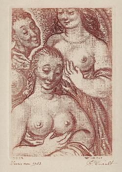 160. Eduard Wiiralt, "Three female figures" (Kolm naisfiguuri).