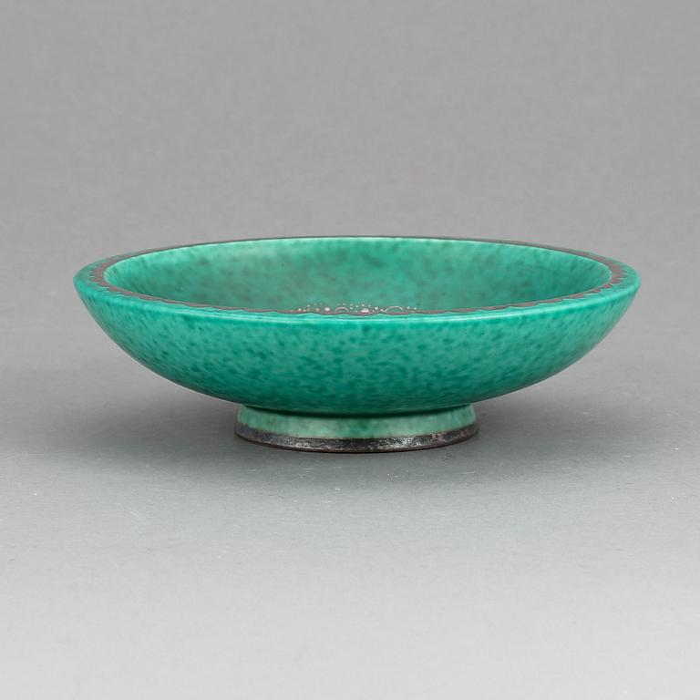 SKÅL PÅ FOT, "Argenta", Wilhelm Kåge, Gustavsberg, 1950-60-tal.