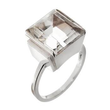 A Wiwen Nilsson sterling and rock crystal ring, Lund 1941.