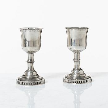 Arvid Vernström, soup ladles, a pair, silver, Eksjö 1816.