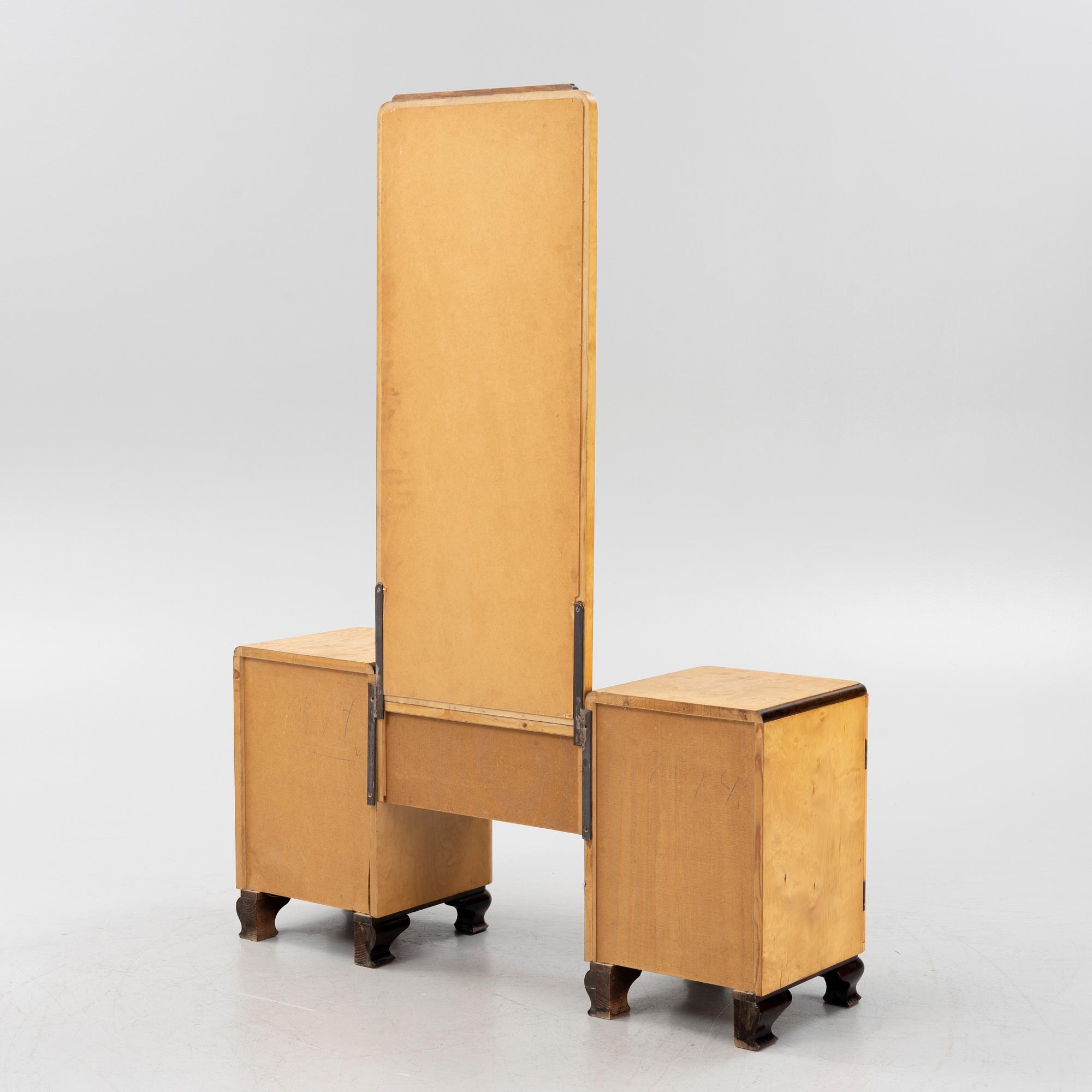 Sminkbord, pall och spegel, Art Deco,  1930-tal.