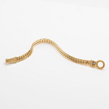 18K gold bracelet with a sapphire, Balestra Giovanni & Figli, Vicenza, Italy.