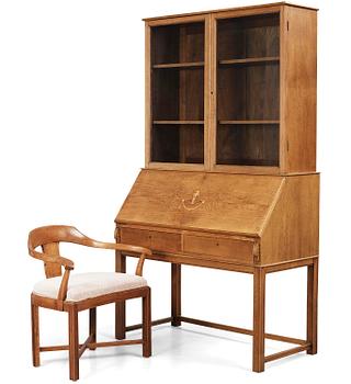 J. E. Blomqvist, a Swedish Grace writing cabinet with armchair, Uppsala, ca 1921.