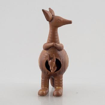 Lisa Larson, a stoneware figurine in two parts, 'Känguru', Gustavsberg, in production 1966-1979.