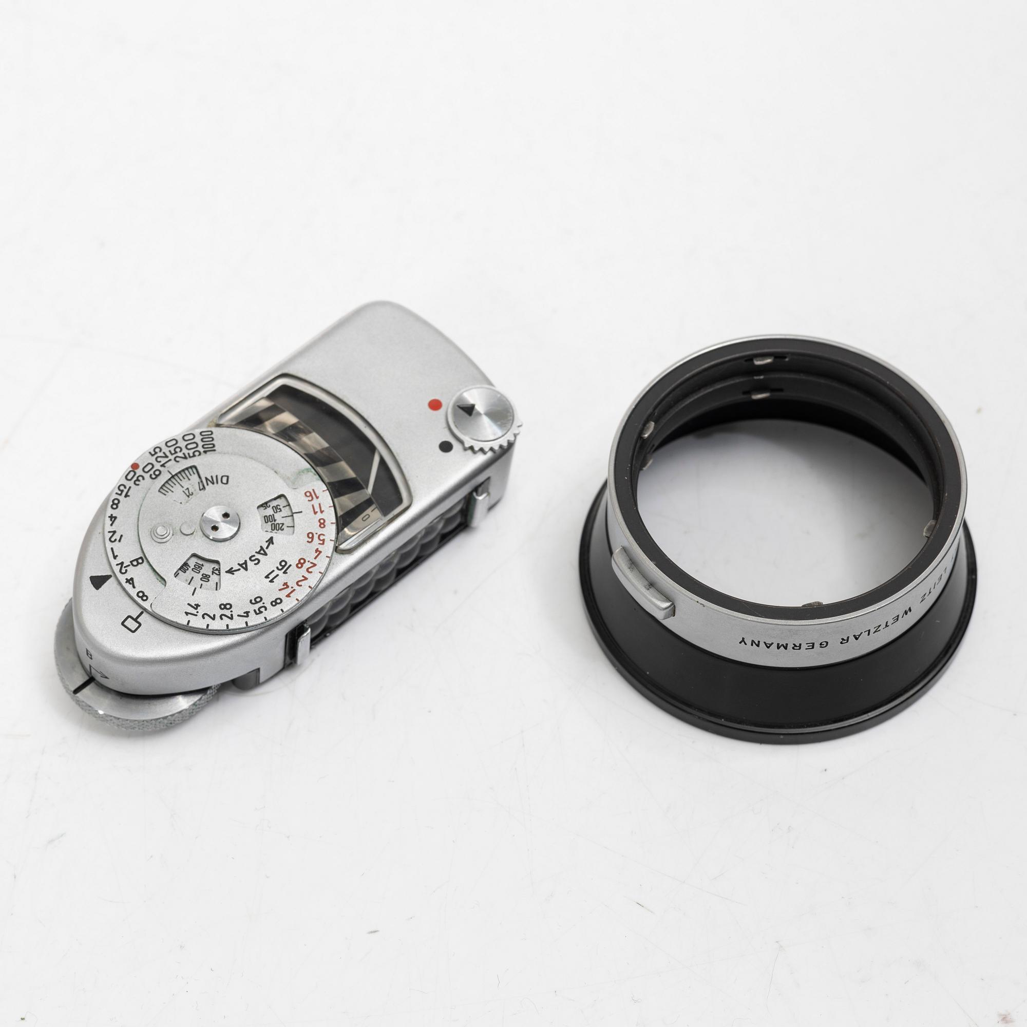 A Leica M3 camera with lens and accessories, Ernst Leitz, Wetzlar, Germany, 1960.